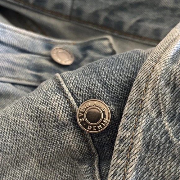Everlane 33 Waist The Curvy 90s Cheeky Straight Organic Cotton Light Blue Jeans - Picture 6 of 6